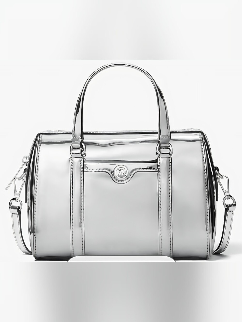 Michael Kors Silver Patent Dome Satchel